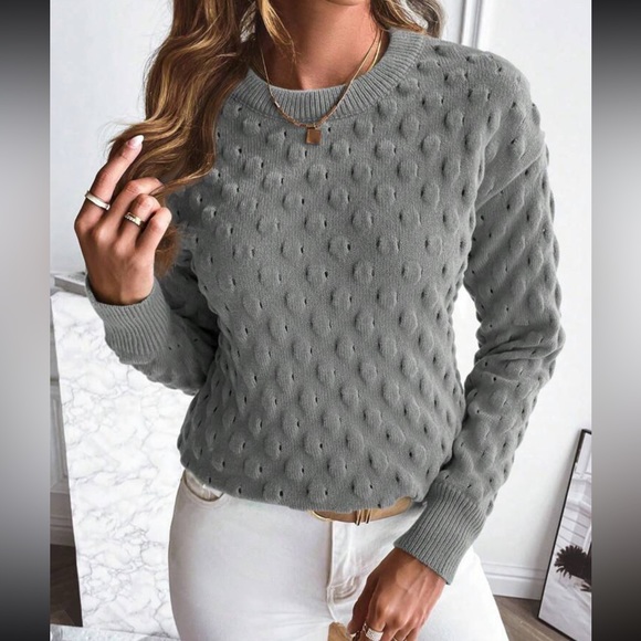 Luxe popcorn knit sweater top - Picture 12 of 16